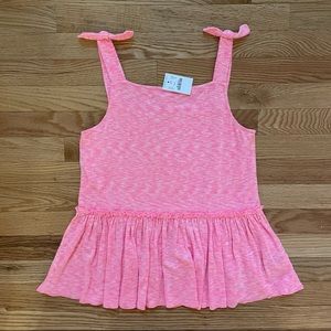 Crewcuts Girls Sz 16 Neon Pink Ruffle Tank Top